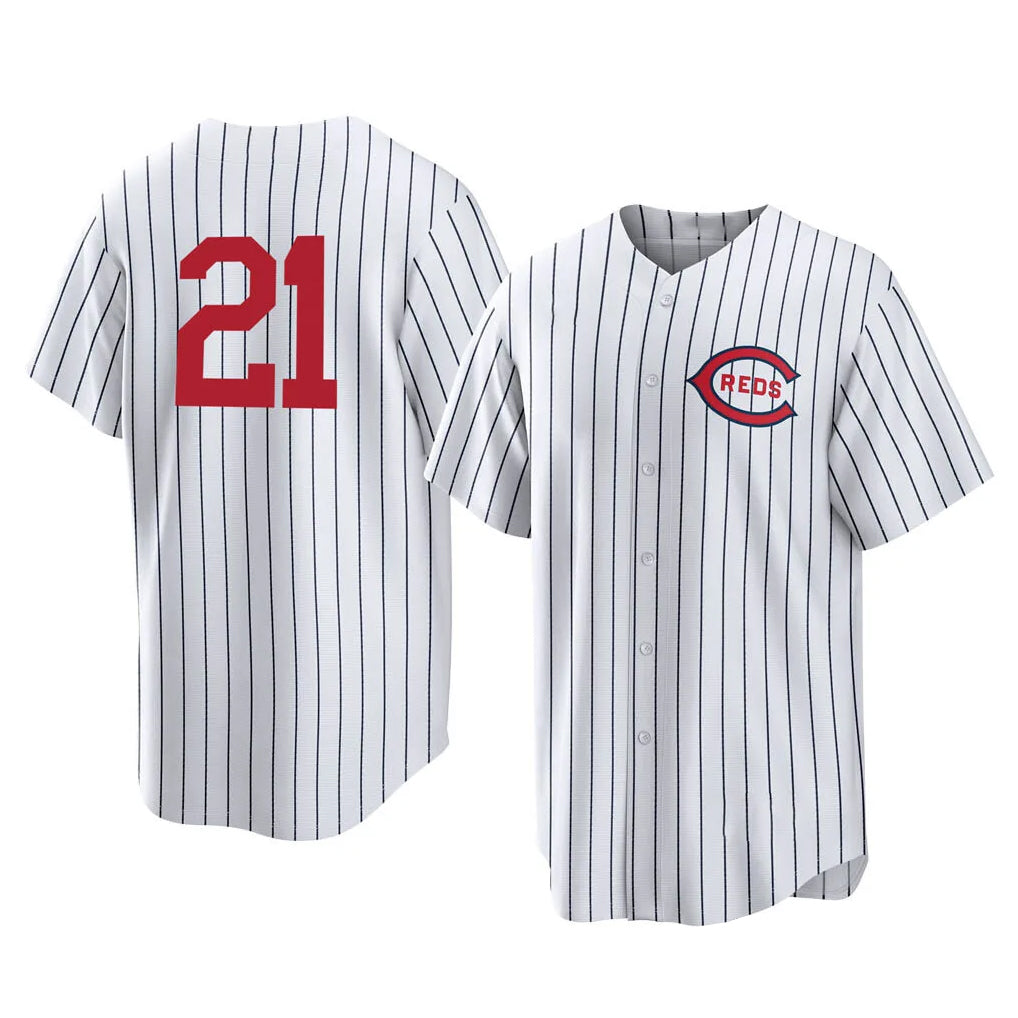 Crovyle C.Reds #21 Hunter Greene Player White Stripe Field of Dreams Game Home Stitched Jerseys
