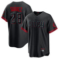Crovyle C.Reds #28 Eugenio Su¨¢rez Player Black City Connect Home Game Stitched Jerseys