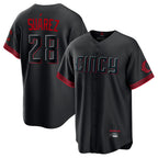 Crovyle C.Reds #28 Eugenio Su¨¢rez Player Black City Connect Home Game Stitched Jerseys