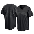 Crovyle C.Reds #28 Eugenio Su¨¢rez Player Black T-shirt Game Home Stitched Jerseys