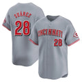 Crovyle C.Reds #28 Eugenio Su¨¢rez Player Gray Home Limited Stitched Jerseys
