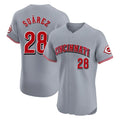 Crovyle C.Reds #28 Eugenio Su¨¢rez Player Gray Limited Elite Home Stitched Jerseys