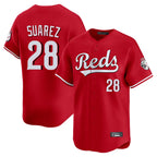Crovyle C.Reds #28 Eugenio Su¨¢rez Player Red Home Limited Stitched Jerseys