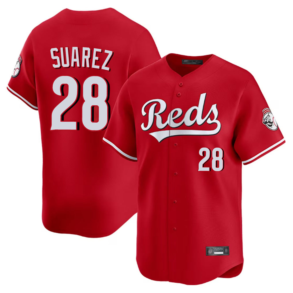 Crovyle C.Reds #28 Eugenio Su¨¢rez Player Red Home Limited Stitched Jerseys