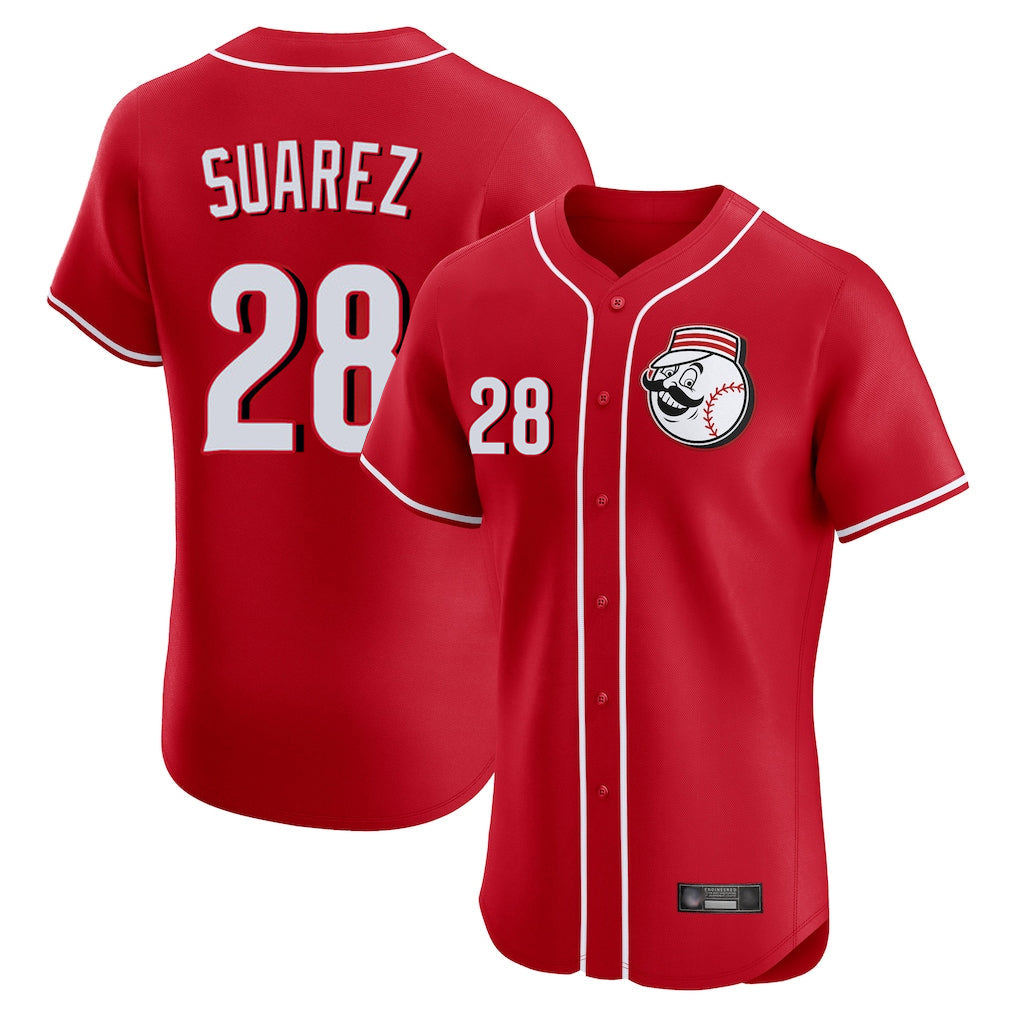 Crovyle C.Reds #28 Eugenio Su¨¢rez Player Red Limited Elite Home Game Stitched Jerseys