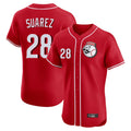 Crovyle C.Reds #28 Eugenio Su¨¢rez Player Red Limited Elite Home Game Stitched Jerseys