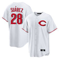 Crovyle C.Reds #28 Eugenio Su¨¢rez Player White Home Game Stitched Jerseys