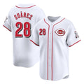 Crovyle C.Reds #28 Eugenio Su¨¢rez Player White Home Limited Stitched Jerseys