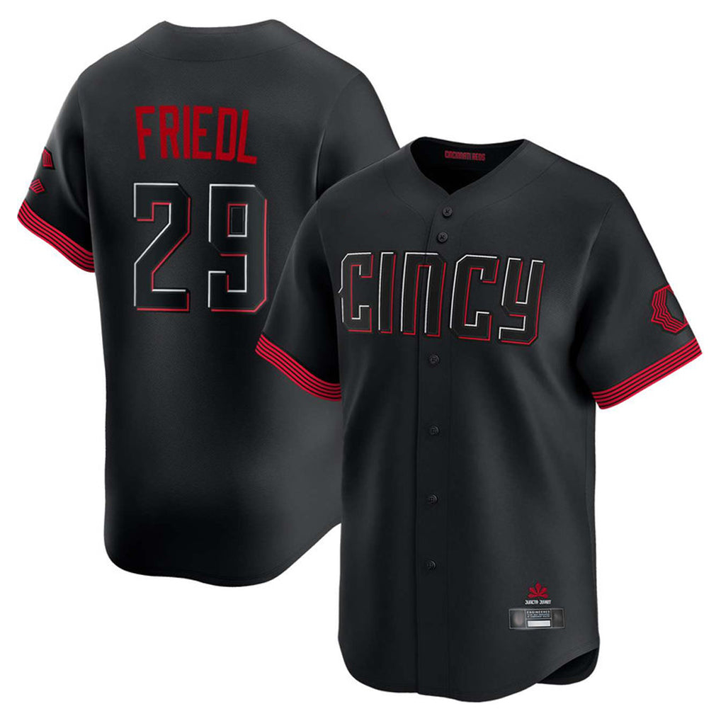 Crovyle C.Reds #29 TJ Friedl Player Black City Connect Home Limited Stitched Jerseys