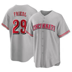 Crovyle C.Reds #29 TJ Friedl Player Gray Home Game Stitched Jerseys