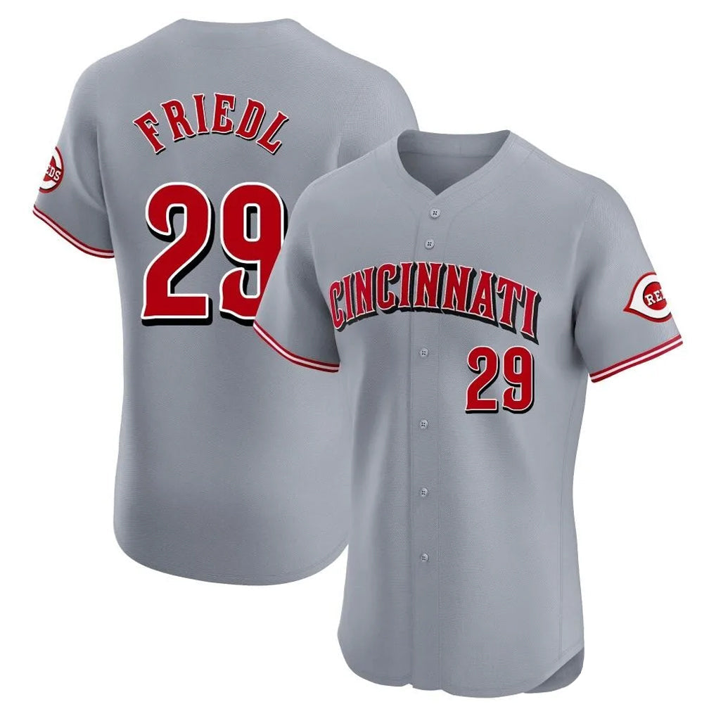 Crovyle C.Reds #29 TJ Friedl Player Gray Limited Elite Home Stitched Jerseys