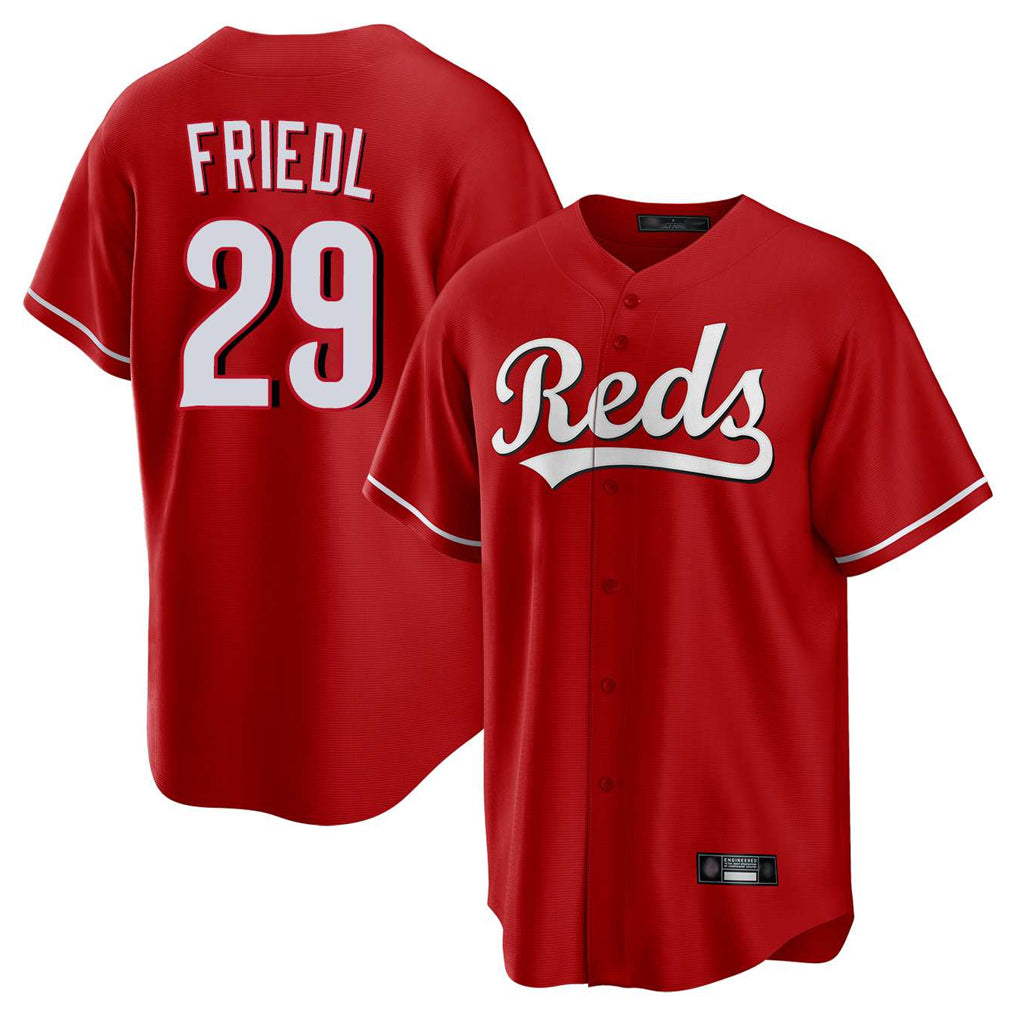 Crovyle C.Reds #29 TJ Friedl Player Red Home Game Stitched Jerseys