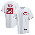 Crovyle C.Reds #29 TJ Friedl Player White Home Game Stitched Jerseys