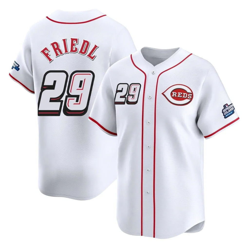 Crovyle C.Reds #29 TJ Friedl Player White Speedway Classic Home Limited Stitched Jerseys