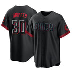 Crovyle C.Reds #30 Ken Griffey Player Black City Connect Home Game Stitched Jerseys