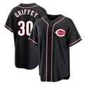 Crovyle C.Reds #30 Ken Griffey Player Black Fashion Out Home Game Stitched Jerseys