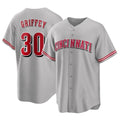 Crovyle C.Reds #30 Ken Griffey Player Gray Home Game Stitched Jerseys