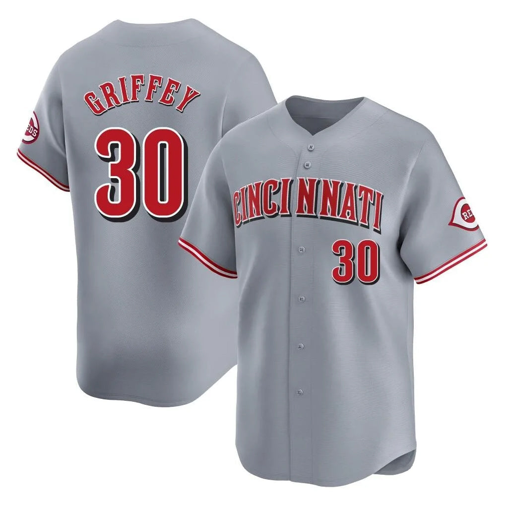 Crovyle C.Reds #30 Ken Griffey Player Gray Home Limited Stitched Jerseys