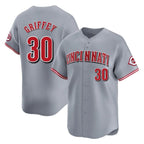 Crovyle C.Reds #30 Ken Griffey Player Gray Home Limited Stitched Jerseys