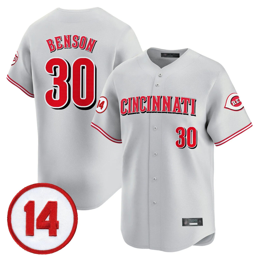 Crovyle C.Reds #30 Ken Griffey Player Gray Vapor Premier Limited Home Stitched Jerseys