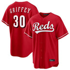 Crovyle C.Reds #30 Ken Griffey Player Red Home Game Stitched Jerseys
