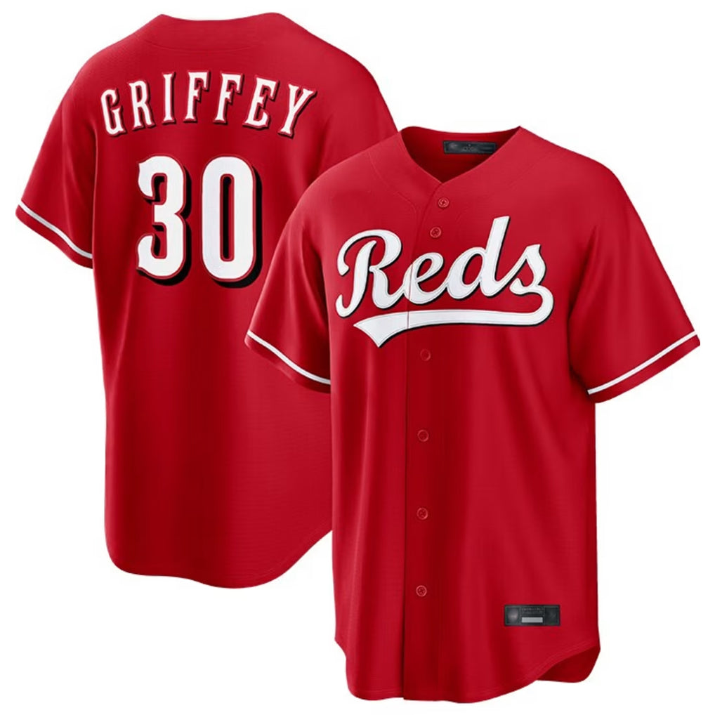 Crovyle C.Reds #30 Ken Griffey Player Red Home Game Stitched Jerseys