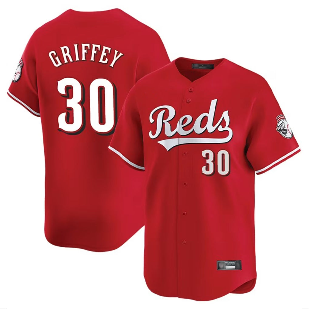 Crovyle C.Reds #30 Ken Griffey Player Red Home Limited Stitched Jerseys