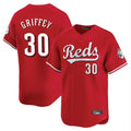 Crovyle C.Reds #30 Ken Griffey Player Red Home Limited Stitched Jerseys