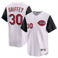 Crovyle C.Reds #30 Ken Griffey Player White Black Stripe Field of Dreams Game Home Stitched Jerseys