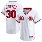 Crovyle C.Reds #30 Ken Griffey Player White Cooperstown Collection Limited T-shirt Home Stitched Jerseys