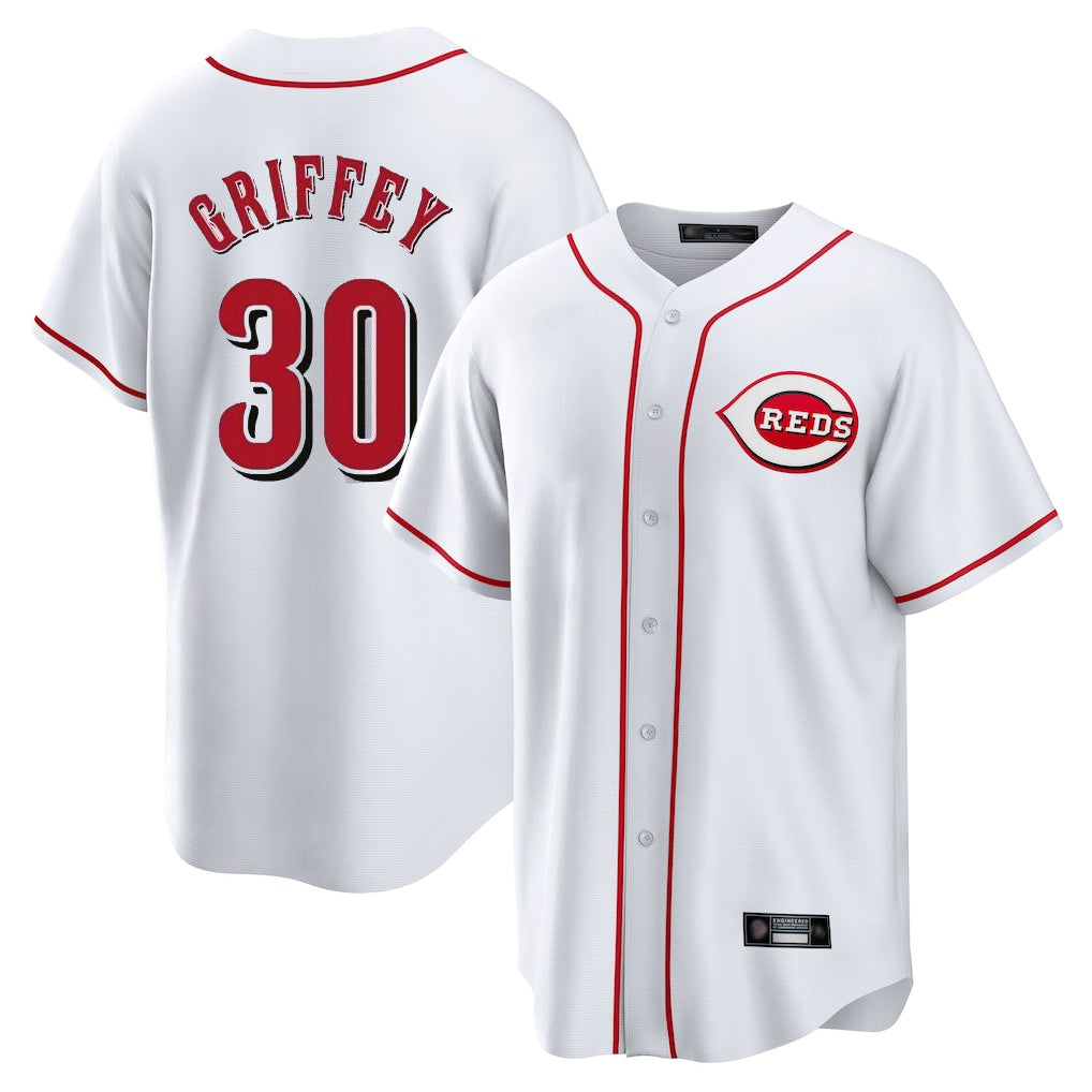 Crovyle C.Reds #30 Ken Griffey Player White Game Home Stitched Jerseys
