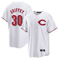 Crovyle C.Reds #30 Ken Griffey Player White Home Game Stitched Jerseys