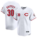 Crovyle C.Reds #30 Ken Griffey Player White Limited Home Stitched Jerseys