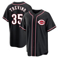 Crovyle C.Reds #35 Jose Trevino Player Black Fashion Out Home Game Stitched Jerseys
