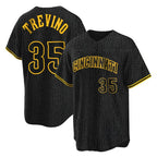 Crovyle C.Reds #35 Jose Trevino Player Black Snake Skin City Home Stitched Jerseys