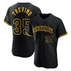 Crovyle C.Reds #35 Jose Trevino Player Black Snake Skin City Limited Elite Home Stitched Jerseys