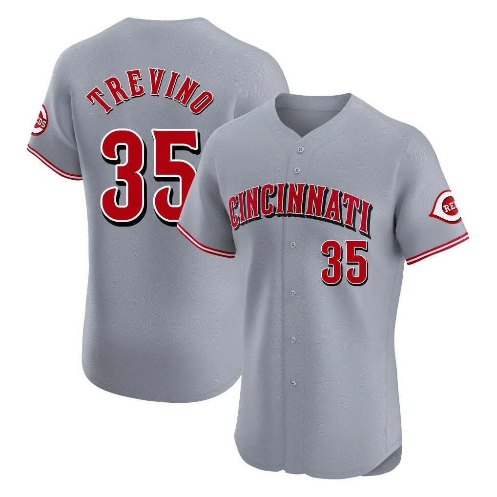 Crovyle C.Reds #35 Jose Trevino Player Gray Limited Elite Home Stitched Jerseys