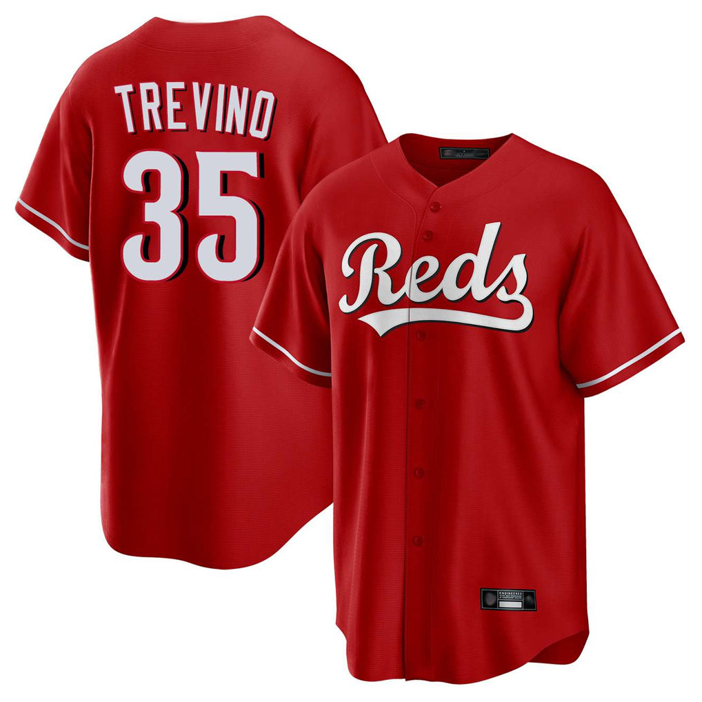 Crovyle C.Reds #35 Jose Trevino Player Red Home Game Stitched Jerseys
