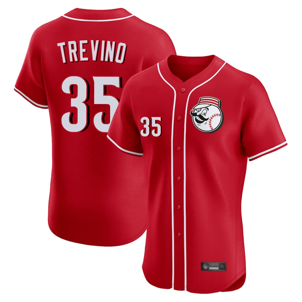Crovyle C.Reds #35 Jose Trevino Player Red Limited Elite Home Game Stitched Jerseys
