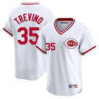Crovyle C.Reds #35 Jose Trevino Player White Cooperstown Collection Limited T-shirt Home Stitched Jerseys