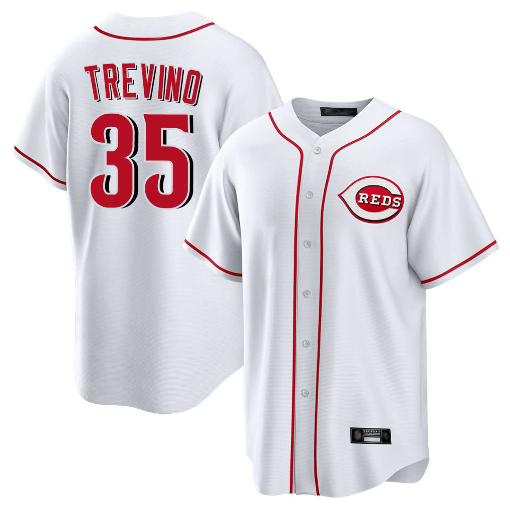 Crovyle C.Reds #35 Jose Trevino Player White Game Home Stitched Jerseys
