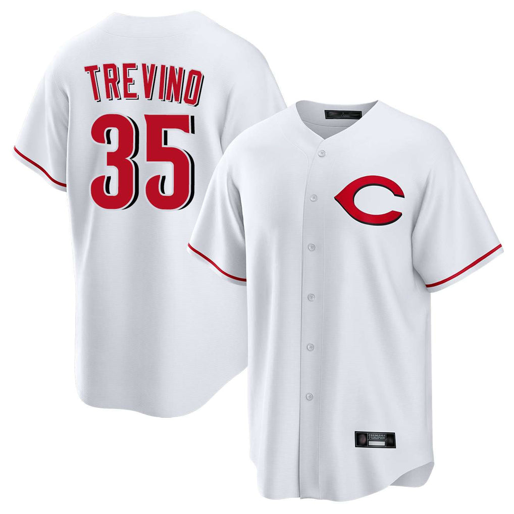 Crovyle C.Reds #35 Jose Trevino Player White Home Game Stitched Jerseys