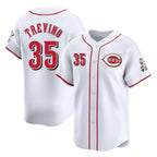 Crovyle C.Reds #35 Jose Trevino Player White Home Limited Stitched Jerseys
