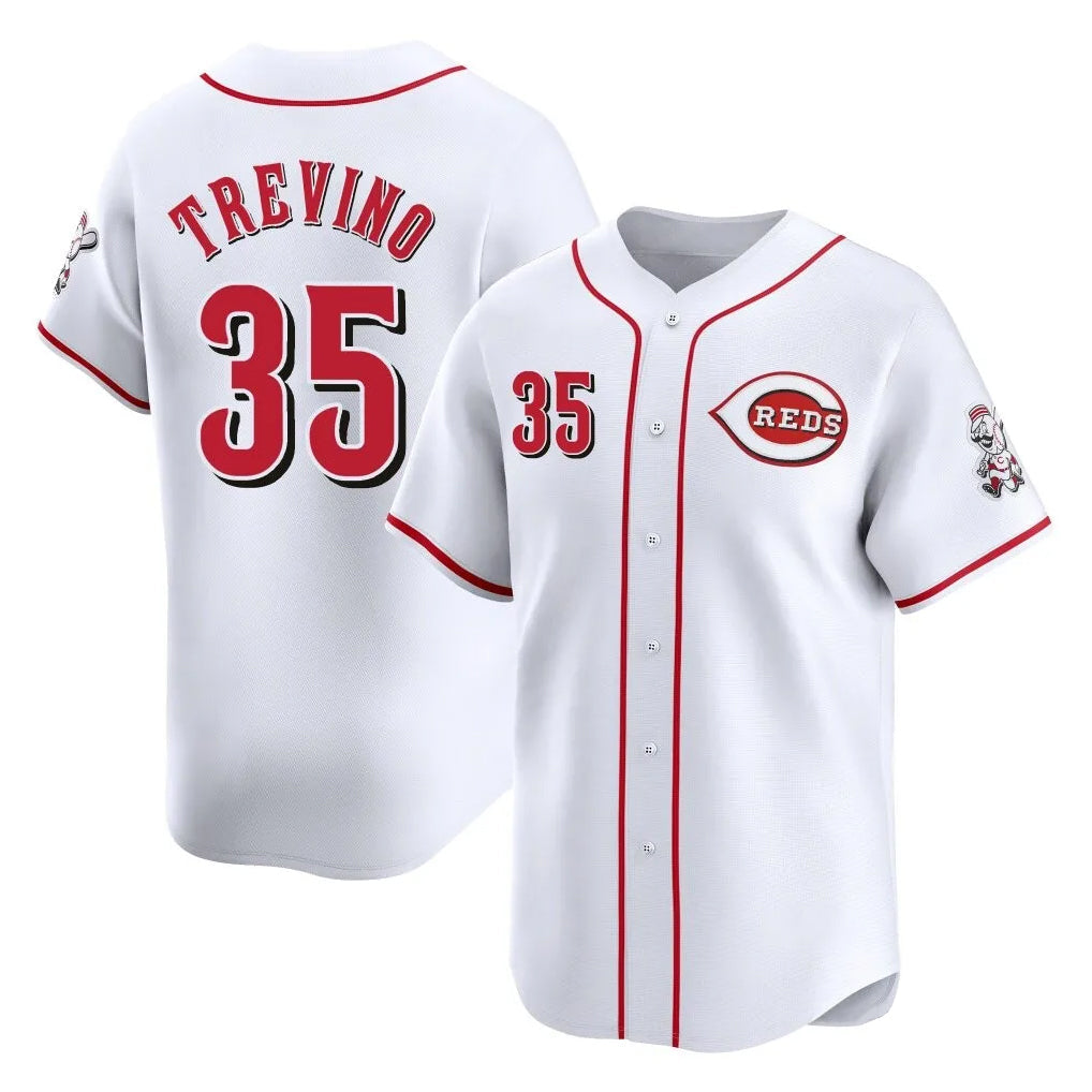 Crovyle C.Reds #35 Jose Trevino Player White Home Limited Stitched Jerseys