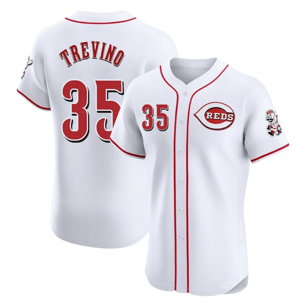 Crovyle C.Reds #35 Jose Trevino Player White Limited Elite Home Stitched Jerseys
