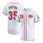 Crovyle C.Reds #35 Jose Trevino Player White Limited Elite Home Stitched Jerseys