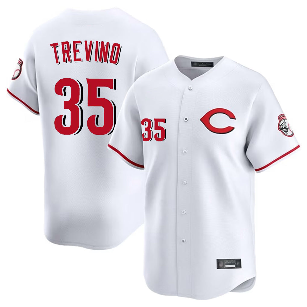 Crovyle C.Reds #35 Jose Trevino Player White Limited Home Stitched Jerseys