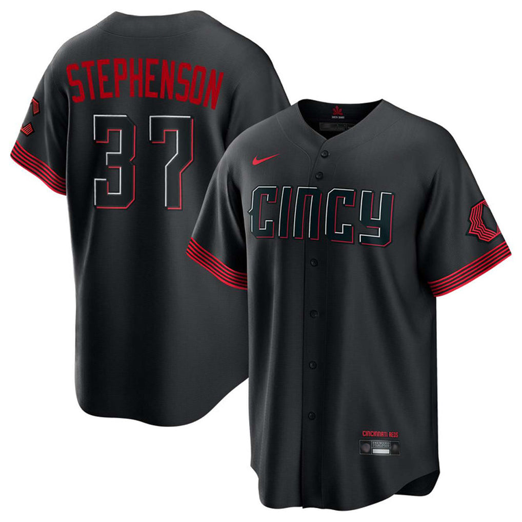 Crovyle C.Reds #37 Tyler Stephenson Player Black City Connect Home Game Stitched Jerseys