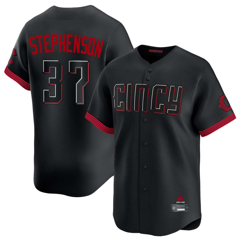 Crovyle C.Reds #37 Tyler Stephenson Player Black City Connect Home Limited Stitched Jerseys