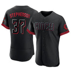 Crovyle C.Reds #37 Tyler Stephenson Player Black City Connect Limited Elite Home Stitched Jerseys